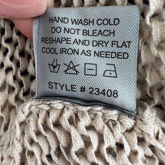 360 SWEATER Striped Long Sleeve Linen Cotton Blend Pullover Knit Sweater Size L - Picture 7 of 7